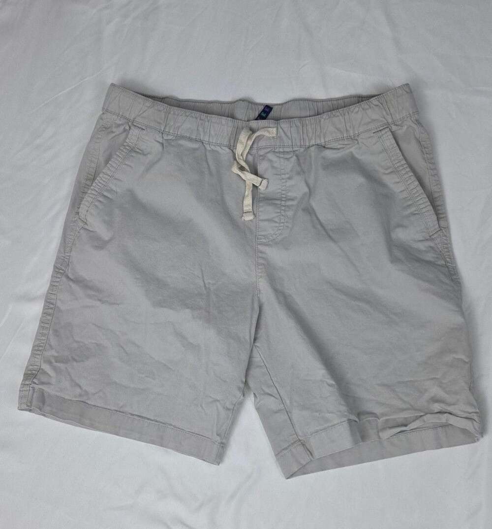 Charleston Threads Drawstring Shorts Size L Grey Twill Casual